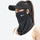 Full spectrum sun protection face mask breathable mesh - black ice-silk face mask with brim on women, worn front view