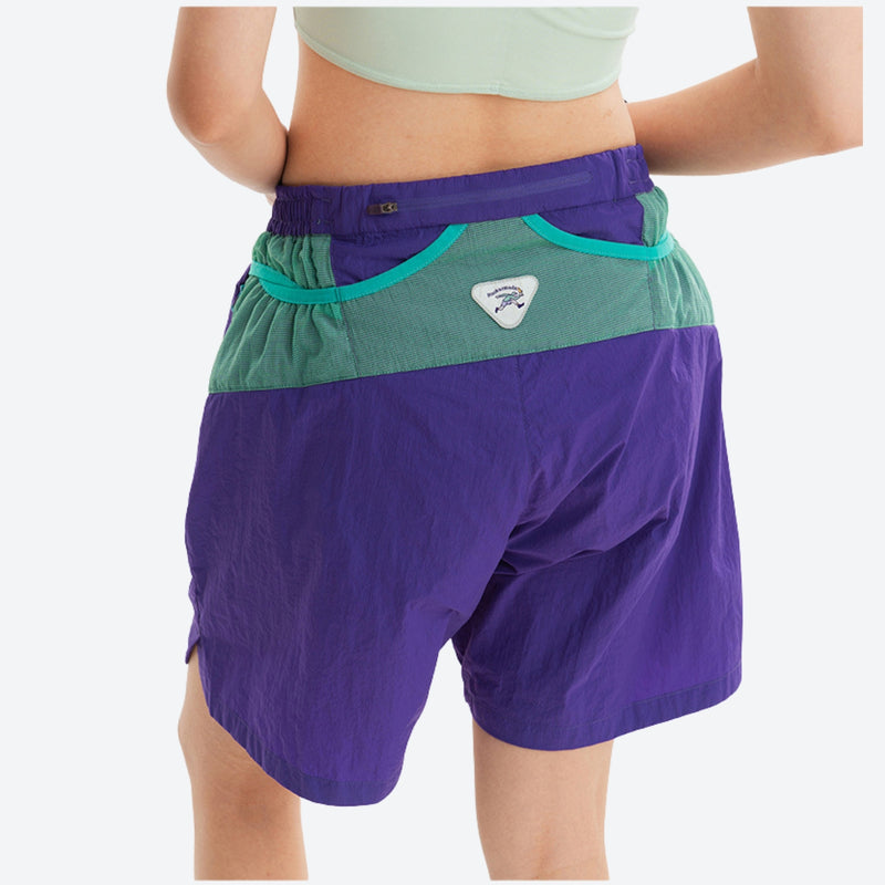 Breathable water-repellent shorts for outdoor - purple water-repellent shorts with drawcord waist