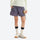 Water-repellent running shorts with drawcord waist - purple gray running shorts with cream top, for hiking and trail walking