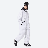 
                  
                    Unisex waterproof 2L one-piece snow suit - white one-piece suit, for skiing and snowboarding
                  
                