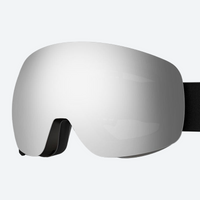 
                  
                    Ventilated spherical ski snow goggles - silver-white lens, front view, for ski touring and alpine runs
                  
                