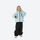 Youth 3-layer ski suit with bib pants - ice blue jacket with black pants, for cold-weather winter outdoor fun