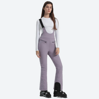
                  
                    Women's slim fit waterproof ski bib pants - lavender slim fit ski bib, front three-quarter view, for snow sports weekends
                  
                