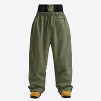 
                  
                    Men's waterproof 2L snow jacket and pants - olive green snow pants, flat lay front view, for skiing and snowboarding
                  
                