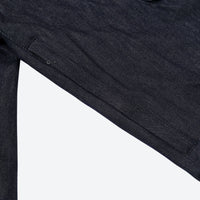 
                  
                    Unisex denim-look bib snow pants - navy denim, leg seam close-up detail, for resort and street wear
                  
                