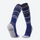 Breathable knee-high merino ski socks with jacquard - fair-isle merino ski socks, pair view in navy, for winter snow sports