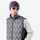 Unisex ultralight packable down vest and jacket - gray ultralight down vest on men with purple beanie