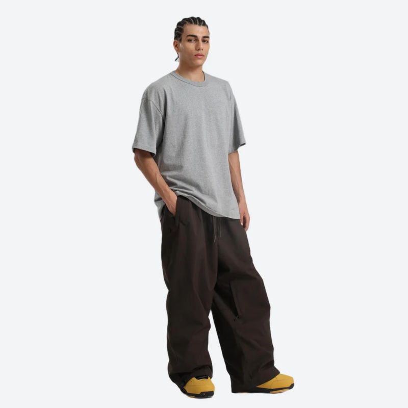 Men's breathable 2-layer snowboard jacket and pants - coffee brown snow pants, for skiing and snowboarding