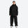 Women's breathable ski jacket with chest zip pockets - black jacket with black pants, for skiing and snowboarding