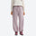 Unisex waterproof softshell cargo hiking pants - light pink pants with cream top, on-model front view, for camping and travel