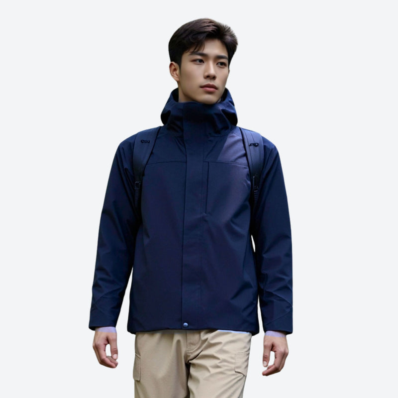 Unisex 3M Thinsulate insulated softshell jacket - navy softshell jacket, F with backpack, for resort and street wear