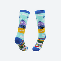 
                  
                    Kids breathable knee-high merino ski socks - kids print merino ski socks, for snow play and winter commute
                  
                