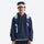 Breathable comfort mid-layer hoodie - navy hooded mid-layer pullover on men with visor, for camping and outdoor weekends