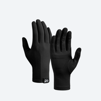 
                  
                    Merino wool thermal gloves for cold weather - black merino wool thermal gloves, pair front view, for skiing and snowboarding
                  
                