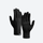 Merino wool thermal gloves for cold weather - black merino wool thermal gloves, pair front view, for skiing and snowboarding