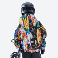 
                  
                    Kids waterproof 2L print snow jacket and pants - multicolor print kids jacket, B with helmet, for cold-weather winter sports
                  
                