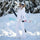Women's waterproof 3L ski jacket and pants set - white jacket with white pants, for cold-weather winter sports