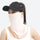 Full spectrum sun protection face mask breathable mesh - pink ice-silk face mask with brim on women, worn front view
