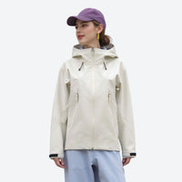 
                  
                    Women's 3L hardshell jacket with fully taped seams - cream hardshell jacket, for travel and daily commute
                  
                