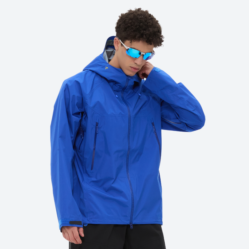 Men's 3L hardshell ski jacket 20K waterproof 15K breathable - blue hardshell jacket, for cold-weather winter sports