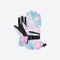 
                  
                    Spritz printed full finger snow gloves - printed snow gloves pair, pink blue print pair view, for winter mountain trips
                  
                