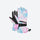 Spritz printed full finger snow gloves - printed snow gloves pair, pink blue print pair view, for winter mountain trips