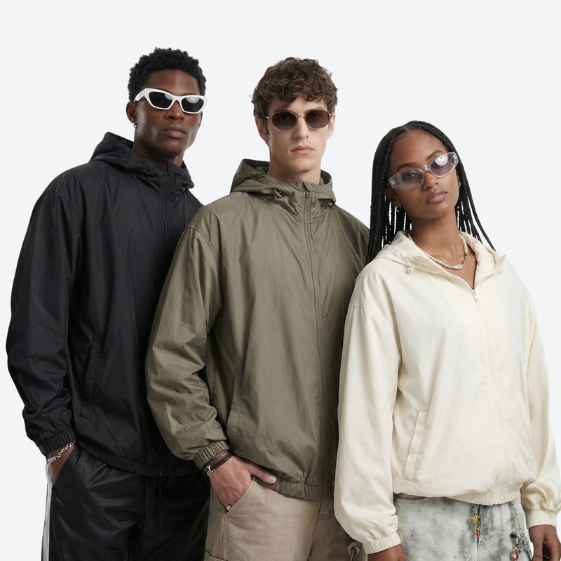 Stain-proof hooded sun jacket for outdoor - waterproof sun jacket trio, for travel and city walks