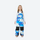 Kids breathable snowboard jacket and bib pants set - blue camo print bib pants, for cold-weather winter outdoor fun