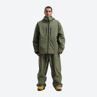 
                  
                    Men's waterproof 2L snow jacket and pants - olive green jacket with olive pants, for resort and street wear
                  
                