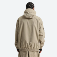 
                  
                    Breathable 3-layer ski pullover with balloon pants - tan jacket, on-model back view, for skiing and snowboarding
                  
                