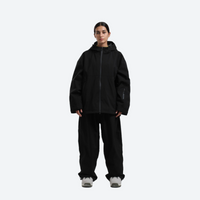 
                  
                    Women's 2-layer snowboard jacket and pants - black jacket with black pants, for resort and street wear
                  
                