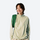 Soft boxy fleece sweater for cold days - light green boxfleece half-zip sweatshirt on women, for hiking and trail walking