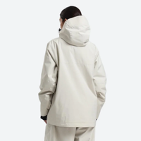 
                  
                    Women's waterproof 2L snow jacket and pants - cream, on-model back hood view, for skiing and snowboarding
                  
                