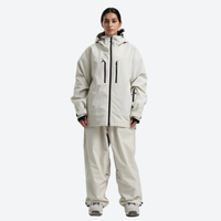 
                  
                    Women's 2-layer snowboard jacket and wide-leg pants - white jacket with white pants, for skiing and snowboarding
                  
                