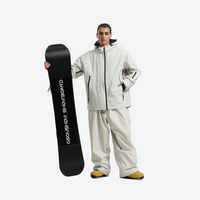 
                  
                    Men's breathable ski jacket with wide-leg pants - cream jacket with cream pants, for resort and street wear
                  
                