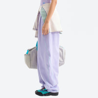 
                  
                    Breathable knit trail pants with cuffed hem - lavender knit cargo pants with lavender top, for warm-weather trekking
                  
                