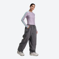 
                  
                    Women's breathable ski jacket set - lavender base layer top with light gray snow pants, for resort and street wear
                  
                