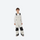 Youth 3-layer ski suit with bib pants - cream bib pants with black knee patches, for kids skiing and snowboarding