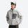 Wrinkle-resistant heat-lock fleece jacket with full zip - light gray wavy fleece mid-layer jacket with gray pocket with cap a