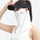 Cooling ice-silk face mask with detachable brim look - white ice-silk face mask with brim on women holding cap