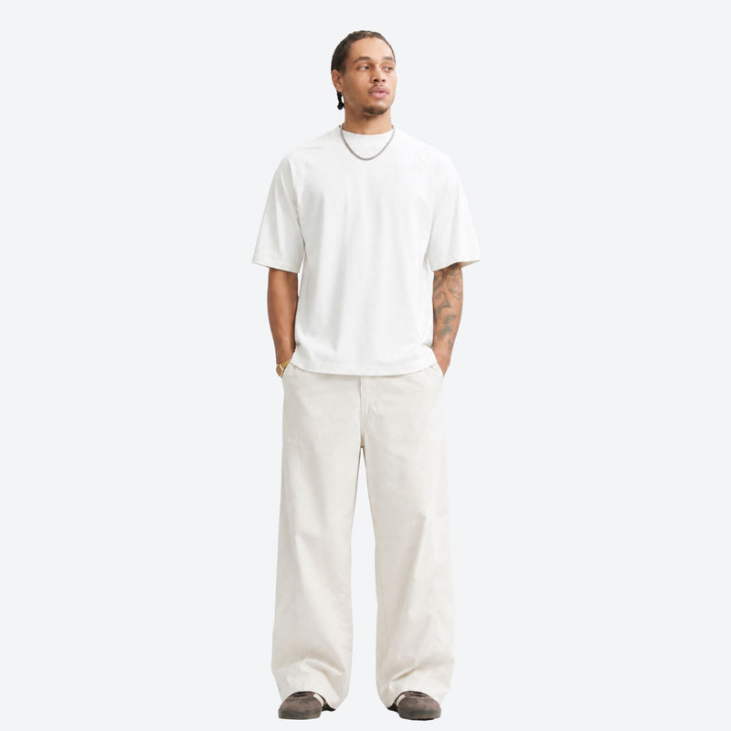 Breathable ripstop trail pants and shorts collection - off-white wide-leg pants with white tee, for warm-weather trekking