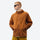 Recycled fiber moisture-wicking sun jacket - orange brown coolmax sun jacket on men with sunglasses, front standing view