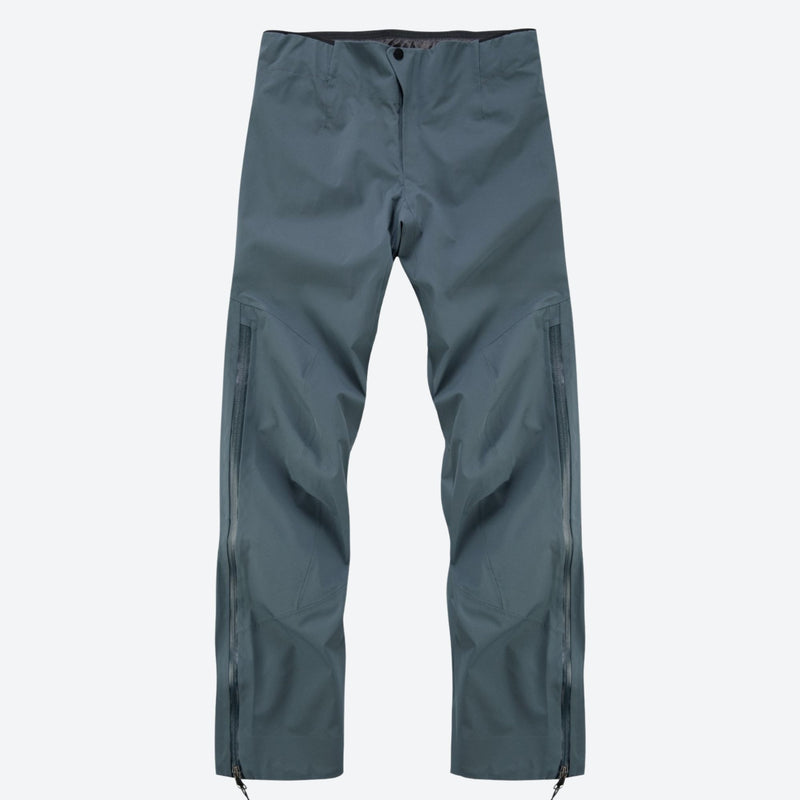 Men's breathable 3-layer shell pants with side vents - gray blue hardshell hiking pants, for cold-weather outdoor wear