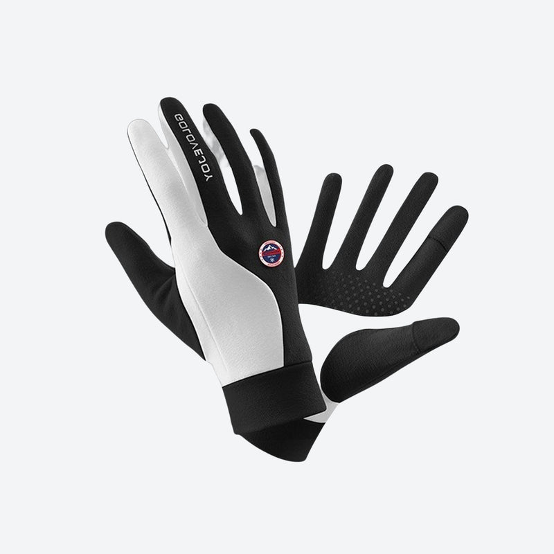 Moisture wicking liner gloves for layering - white and black antibacterial glove liner, for travel and city walks