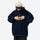 Lightweight cozy versatile mid-layer anorak - navy hooded mid-layer pullover with cap, for camping and outdoor weekends