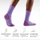 Women's cushioned merino wool trekking socks - lavender merino wool hiking socks on feet, for skiing and snow days