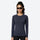 Breathable quick-dry base layer with channel knit - navy 3D channel quick-dry baselayer on women, front standing view