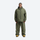 Men's breathable ski jacket with wide-leg pants - olive green jacket with olive pants, for powder days and winter commute