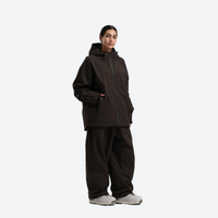 
                  
                    Women's 2-layer snowboard jacket and pants - coffee brown jacket with coffee pants, for cold-weather winter sports
                  
                