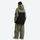 Women's colorblock ski pullover set - olive green and black colorblock jacket with olive pants, for skiing and snowboarding